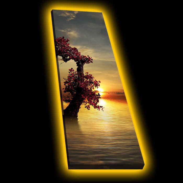 Wallity Cuadro Decorativo Iluminado LED 30x90 cm 3090KTLGDACT - 014 Lienzo Poliester